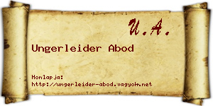 Ungerleider Abod névjegykártya